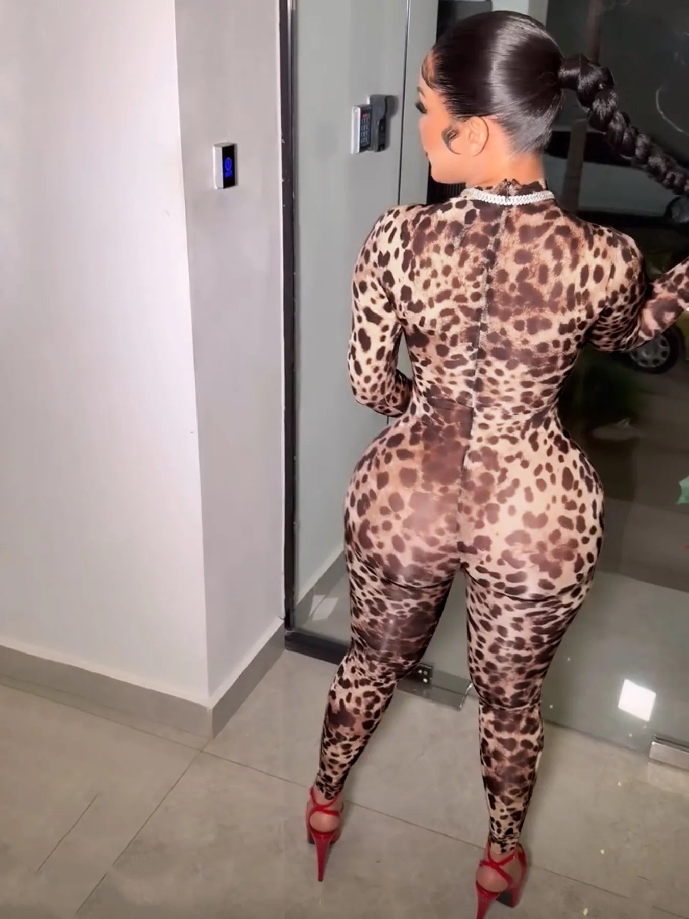 FAGADOER Y2K Sexy Leopard Print Bodycon Jumpsuits Women Spring New Skinny One Piece Rompers Midnight Streetwear Workout Overalls