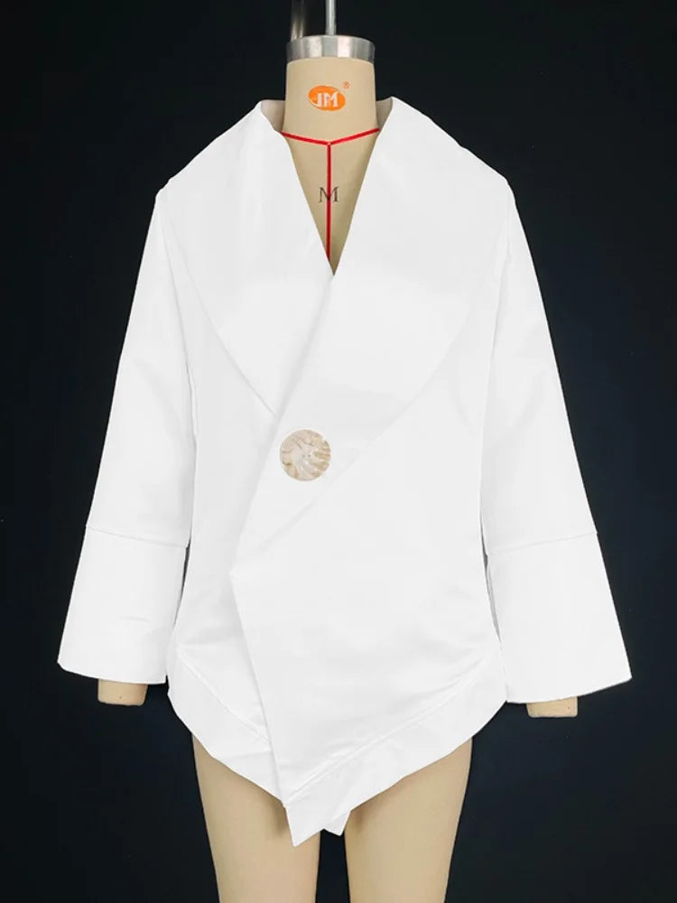 Fashion Loose White Women's Blouse 2025 Casual Lapel Long Sleeve Shirt Elegant Classic Solid Top Buttoned Female Clothing Office