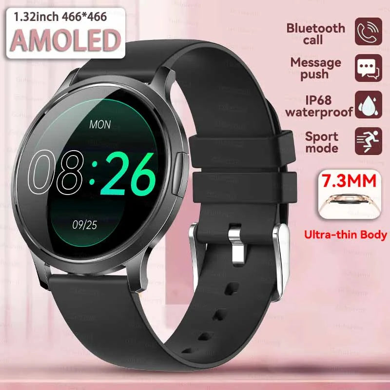 2025 New Smart Watch For Women 1.32"HD AMOLED Screen IP68 Waterproof Heart Rate Women Health Ladies Smartwatches For Android ios