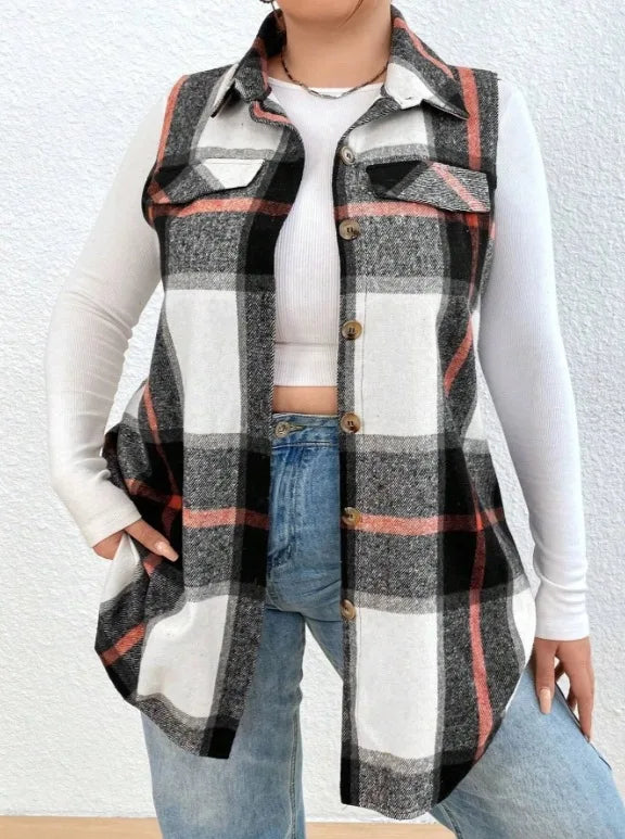Plaid Sleeveless Shirt