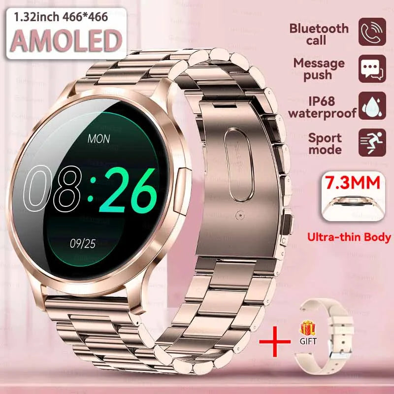 2025 New Smart Watch For Women 1.32"HD AMOLED Screen IP68 Waterproof Heart Rate Women Health Ladies Smartwatches For Android ios