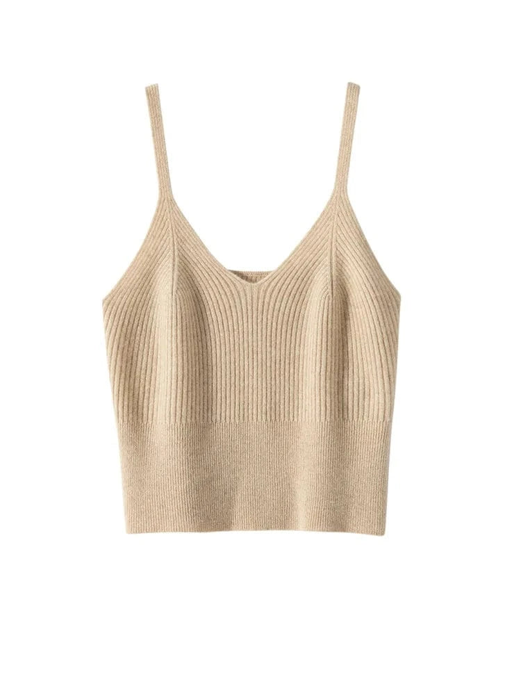 Spring Autumn Women Sweater Vest 100% Cashmere Vest V-neck Vest Short Simple Style Cashmere Sweater Vest Luxury Soft Comfy Tops