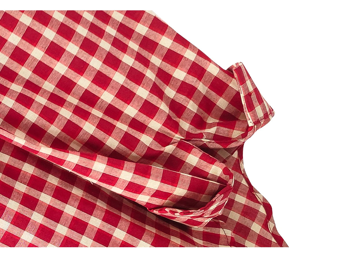 2025 Y2k Autumn Women New Vintage Red Plaid Turn-down Collar Over-shirt Long Sleeve Streetwear Loose Patchwork Harajuku Blouses