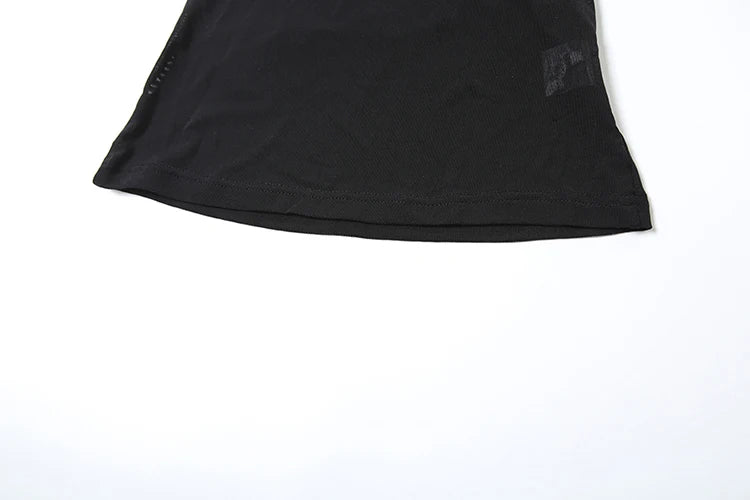 Weird Puss Tierred Low-Neck Tank Tops Women Y2K See Through Sleeveless Summer Trend Mesh Wild Basic Midnight Slim Clubwear Vest