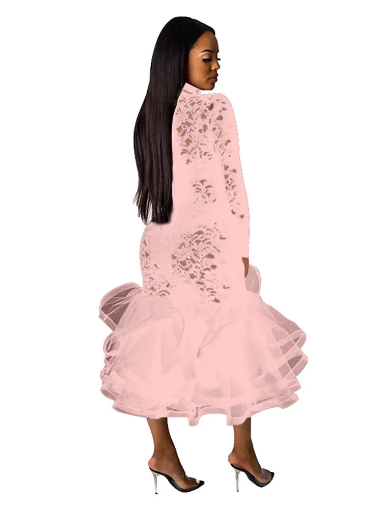 Wmstar Party Dress Women Sexy Hollow Out Bodycon Maxi Long Maxi Dress Hip Wrap Club Outfits New In Spring Wholesale Dropshipping