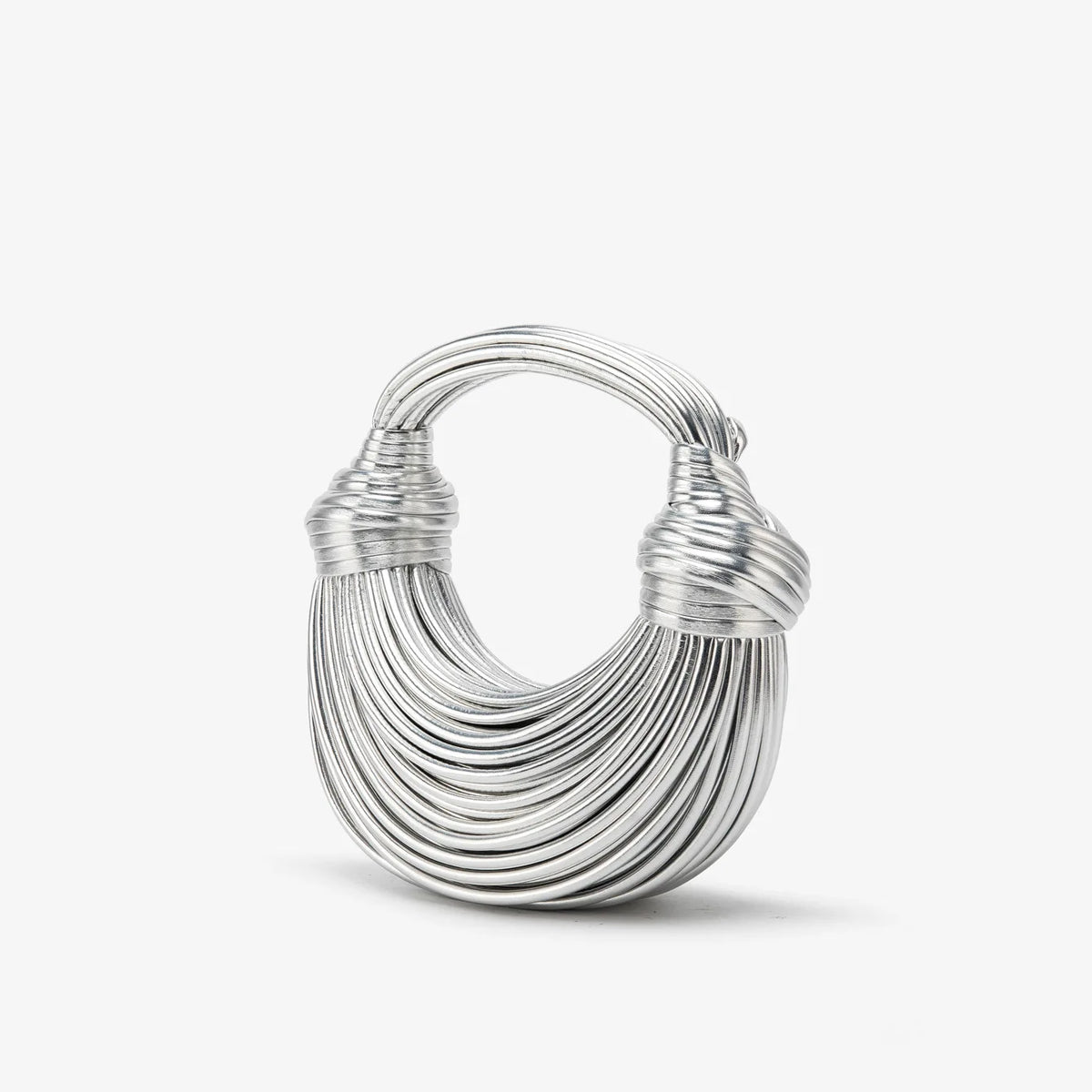 Glossy Woven Dumpling Cloud Clutch Bag With Knot Detail for Women