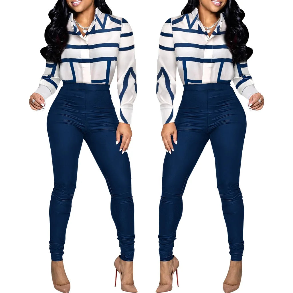 Sexy fashion digital print women's suit, two-piece set SMR11150_3