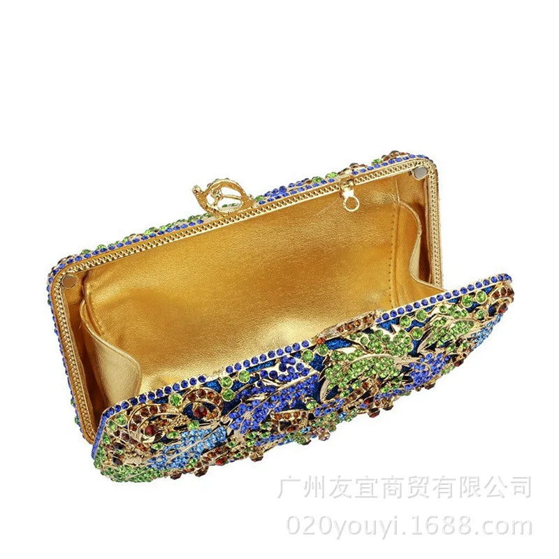 Rhinestone Pearl Embellished Clutch Handbag for Women