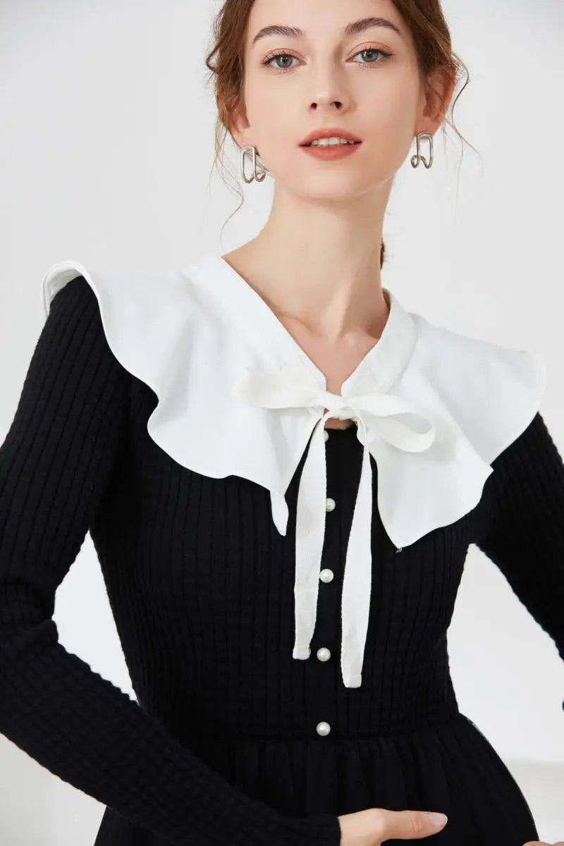 Removable Lace Doll Fake Collar Women Tie Ladies White Shawl Wrap Detachable Embroidered Lapel False Collar Clothes Accessory