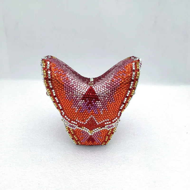 XIYUAN Butterfly Shaped Crystal Evening Bags Women Luxury Sparkling Rhinestone Clutch Purse Wedding Party Bridal Handbag Diamond