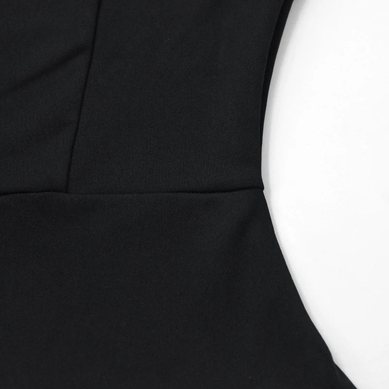 Women New Summer Sexy Mini Dress Fashion Streetwear Short Sleeve Black Slim Basic A-LINE Dresses Casual Club Elegant Party Dress