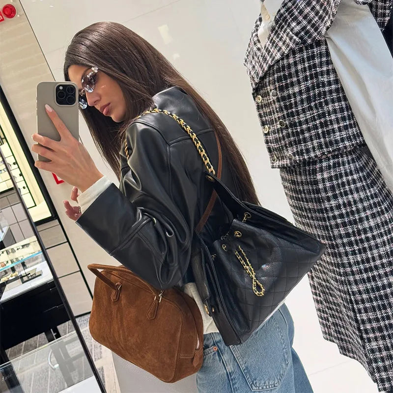 Slim Fit Faux Leather Jackets Women Classic Moto Biker PU Fitted Zipper Jacket Spring Autumn Basic Bomber Coat Street Outerwear