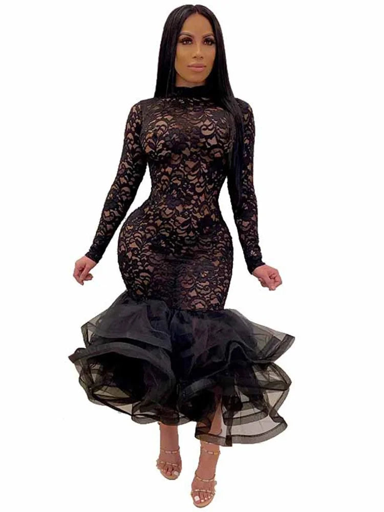 Wmstar Party Dress Women Sexy Hollow Out Bodycon Maxi Long Maxi Dress Hip Wrap Club Outfits New In Spring Wholesale Dropshipping