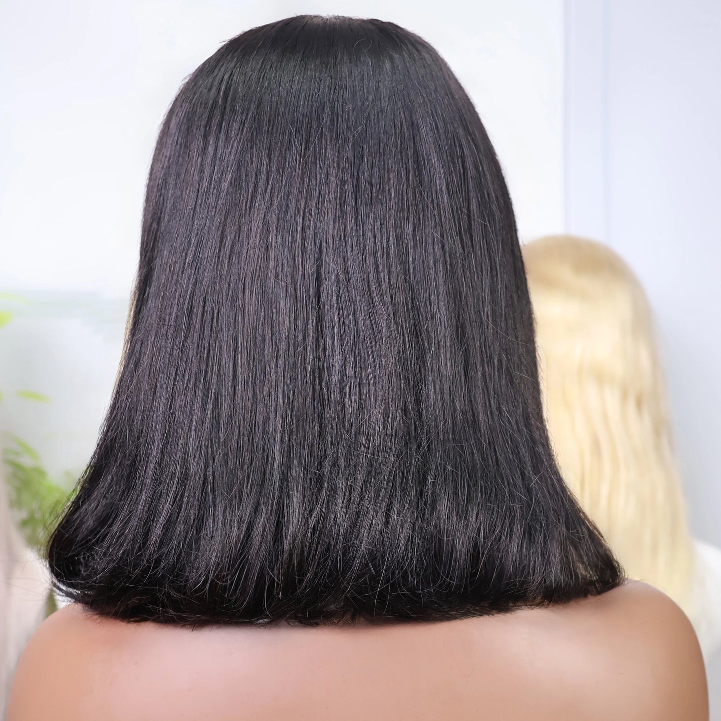 Straight Bob Wig Human Hair 200 Density Transparent 13x4 Lace Frontal Human Hair Wigs For Women Natural Color 100% Peruvian Hair