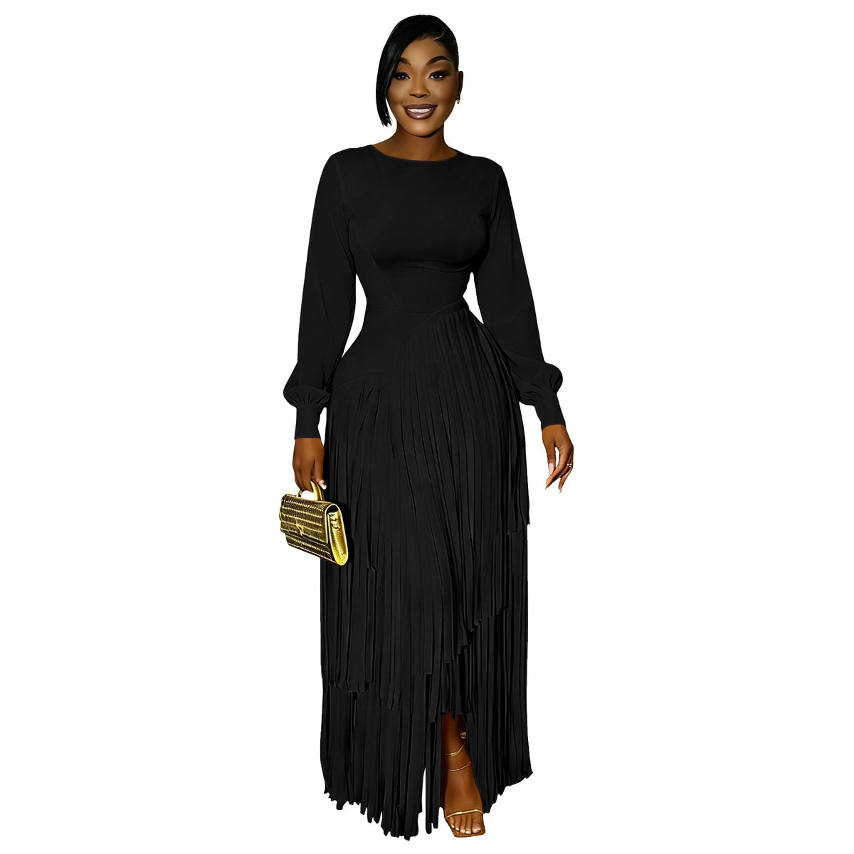 Elegant Long Sleeve African Dashiki Maxi Dress for Women