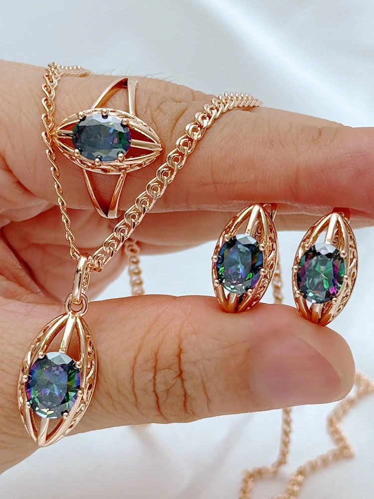 Colorful Cubic Zirconia Jewelry Set