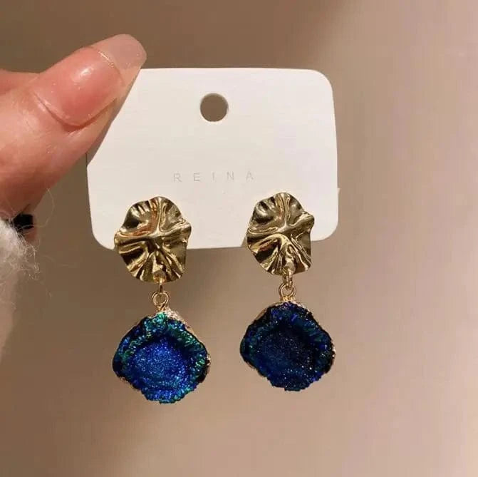 Crystal Pearl Heart Retro Earrings for Women Korean Trendy Temperament Geometric Fashion Jewelry Wholesale