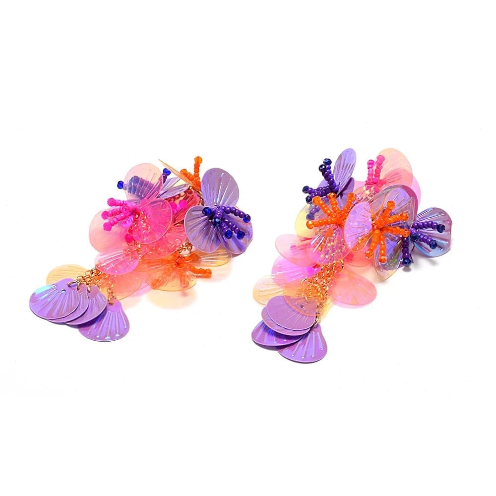Fashion Flower Drop Earrings Bohemian Handmade Dangle Earring Wholesale Trendy Accessories For Women Colorful Jewelry Gifts