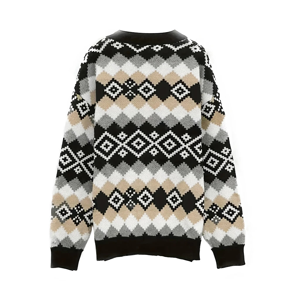 Women's Knitted Cardigan Jacket Christmas Sweater Fashion Autumn Winter 2024 New Style Warm Cozy Festive Knitwear