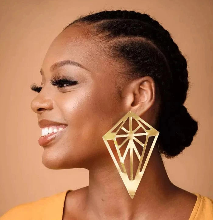 Fashion Jewelry Big Gold Color Round Geometric Earrings Dangle Drop Earrings For Women African Wedding Party Gifts