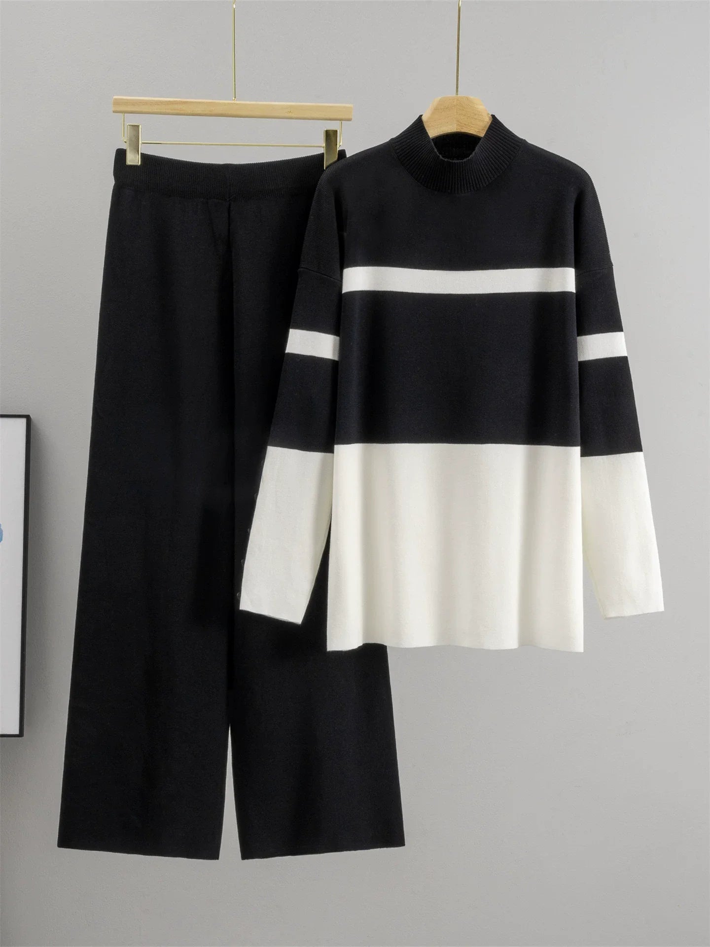 Striped Two-Piece Knit Set