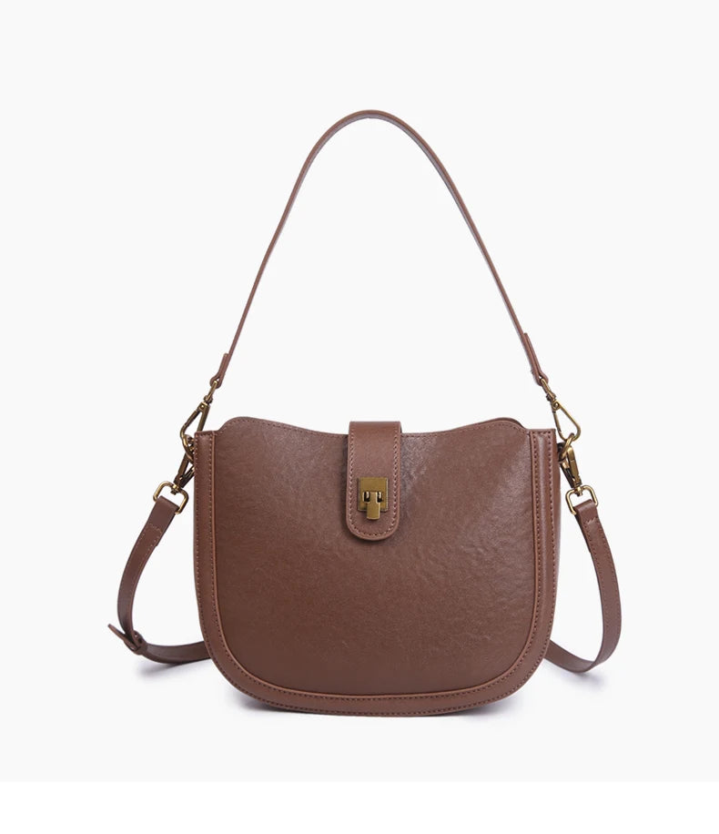 Women‘s Cowhide Genuine Leather Shoulder Bag Ladies Soft Natural Cow Leather Handbag Female Fashion Luxury Design Crossbody Bags