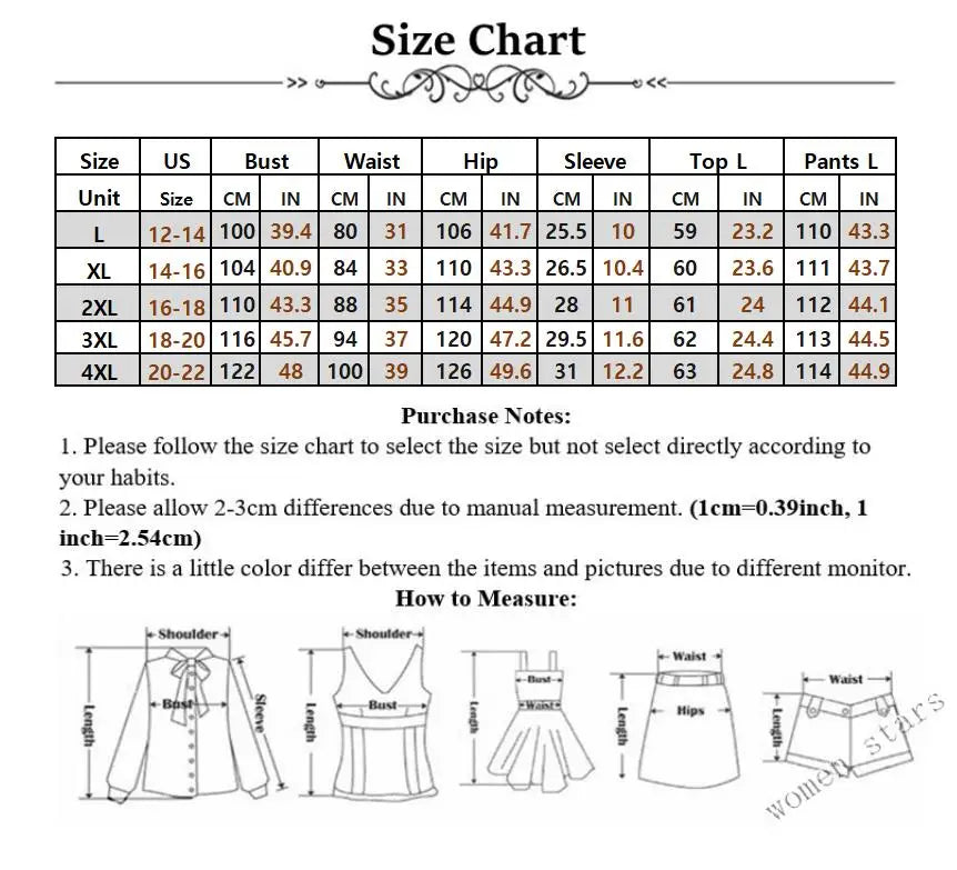 Wmstar Plus Size Two Piece Sets Women Clothing Printed T-shirts Tops and Solid Pants Wide Leg Pockets Wholesale Dropshopping