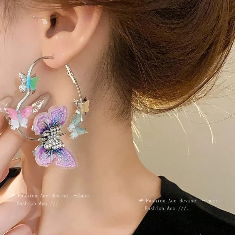 Butterfly Pearl Earrings Fashion Luxury Jewelry Wholesale