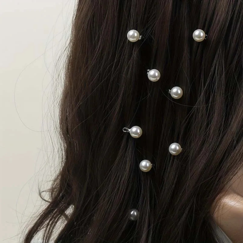 White Petal Rhinestone Hair Rings