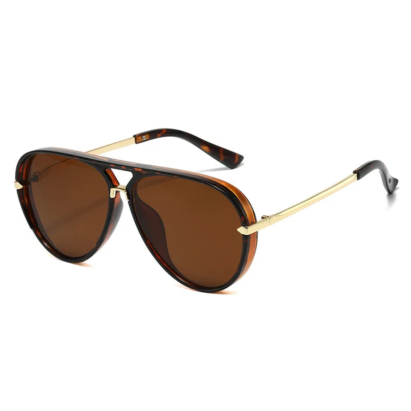 Green Pink Gradient Oval Sunglasses