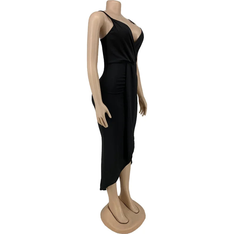 Wmstar Plus Size Women Dresses Summer Clothing Sexy Bodycon Stretch Sling Solid Maxi Party Dress 2022 Wholesale Dropshipping