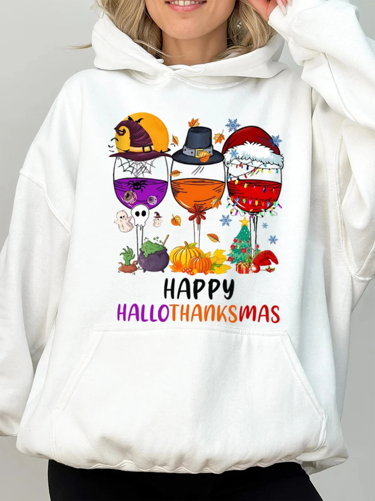 Hoodies Lightweight Cotton Hooded Sweatshirt - Breathable Fabric with Contrast Stitching Heavy Weight Cotton Plus Velvet Hooded