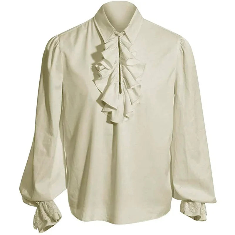 Lantern Sleeve Ruffle Shirt