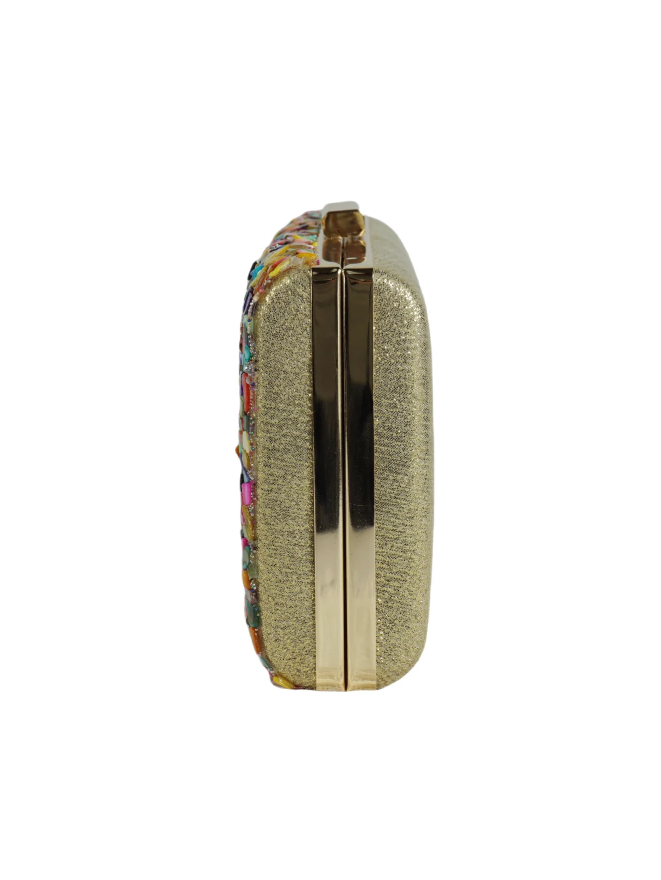 A beautiful and noble banquet bag with colorful stones, suitable for ladies' parties, gatherings, and weddings.