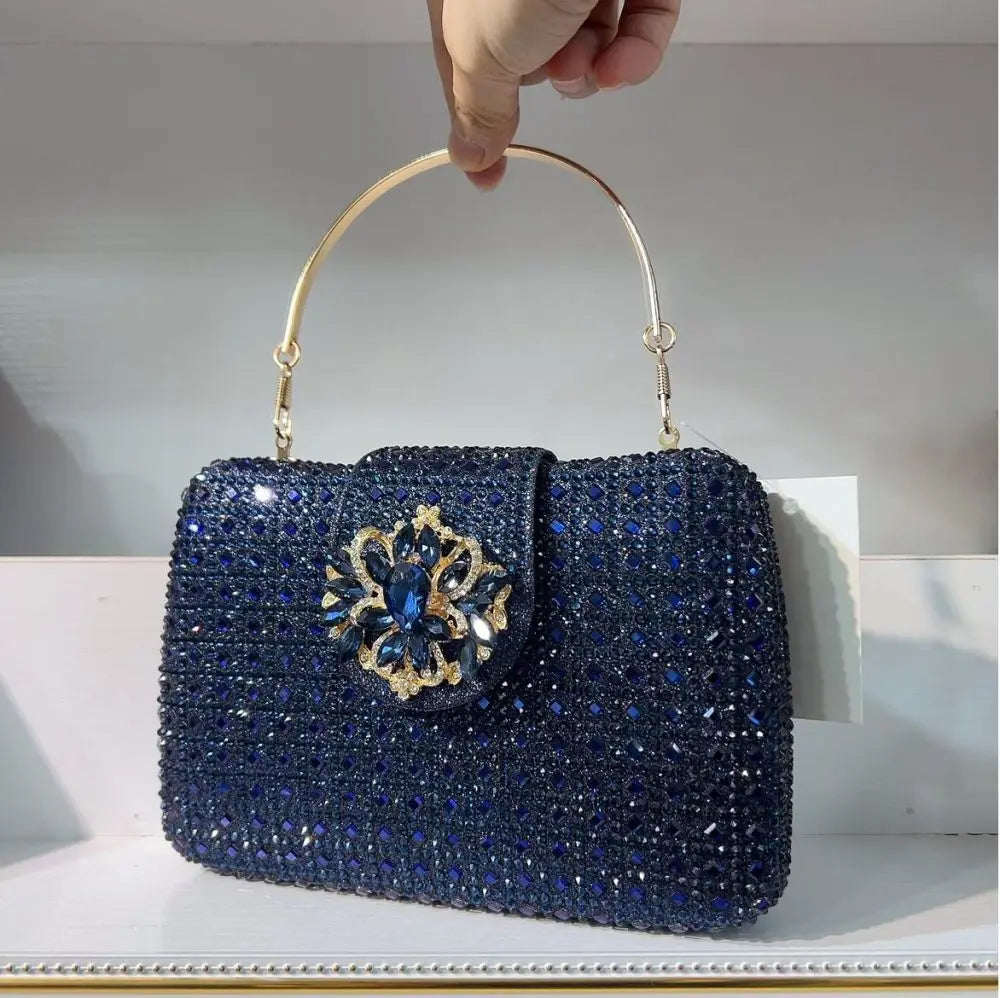 XIYUAN Lady Crystals Evening Bags Women 2024 Sparkling Diamond Evening Handbags Metal Clutch Purses And Handbag Wedding Purse