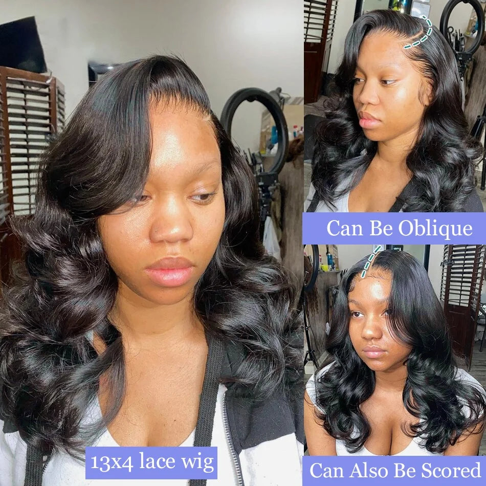 Loose Wave Wig 200% Body Wave Short Bob 13x4 Transparen Lace Front Human Hair Wigs Lace Frontal Closure Wig For Black Women