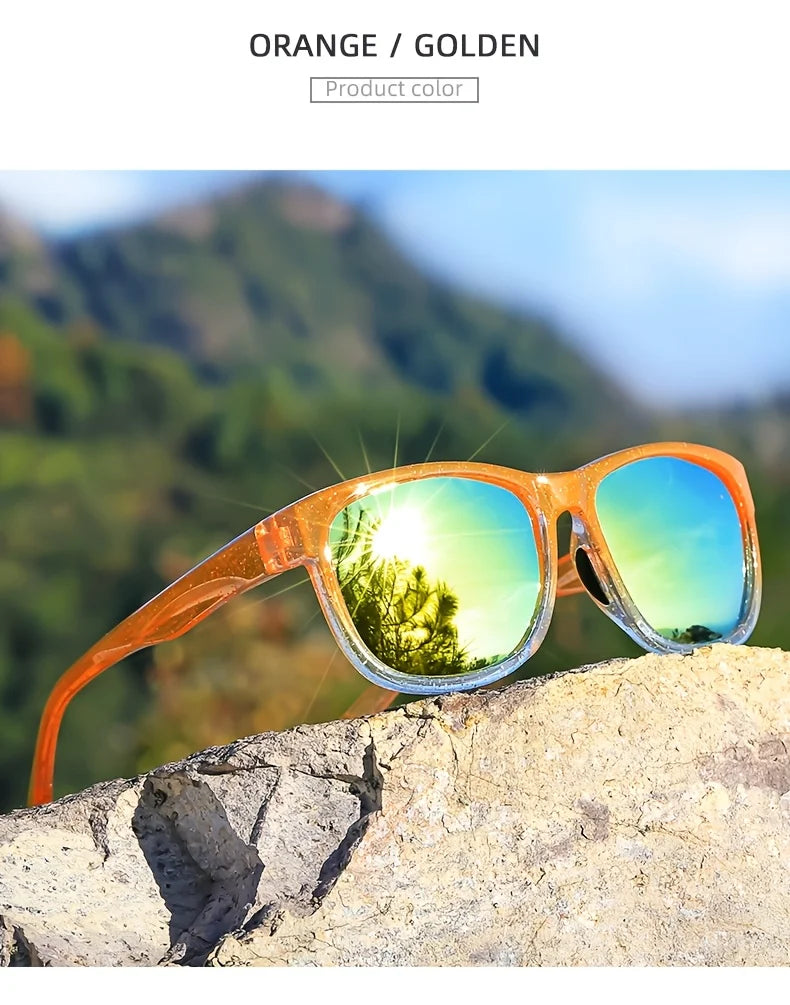 1 Pair Unisex Polarized Square Fashion Sunglasses - Lightweight Purple Glitter Frame, TAC Lenses for Outdoor Sports & Fashion