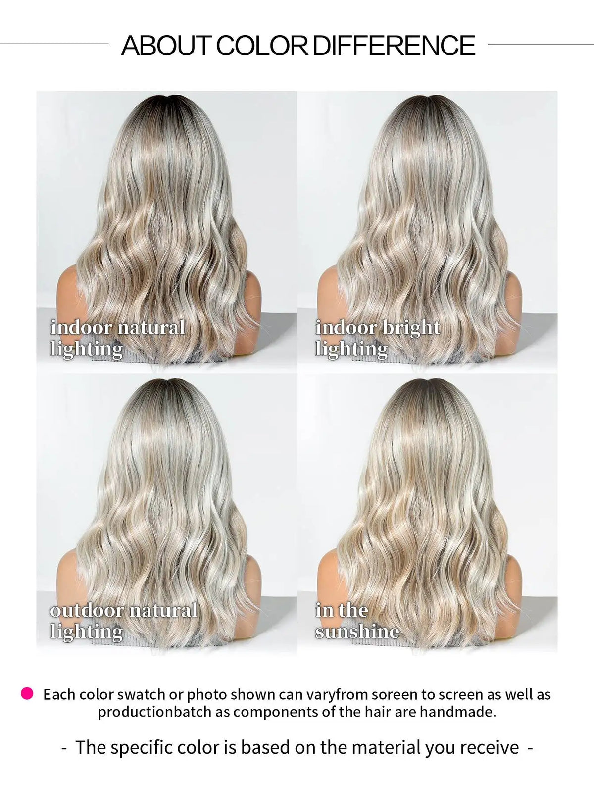 Dark Root Silver Blonde Wavy Lace Front Wig for Women
