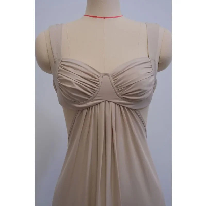 Fashionable Sexy Strapless Hollow Out Slim Fit Long Dress For Women Spring 2025 New Arrival European And American Crossbody