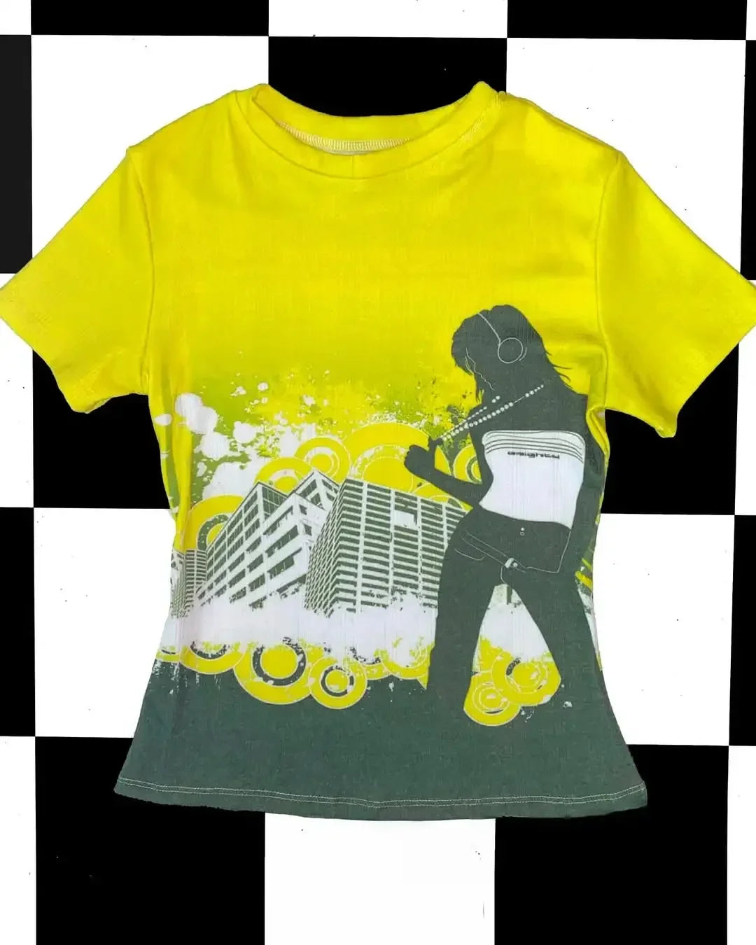 Y2K Glasses Wearing Kitten Pattern Printed Slim Fit Women's T-shirt Retro Pure Cotton Exquisite Fashion Casual Top Kawaii