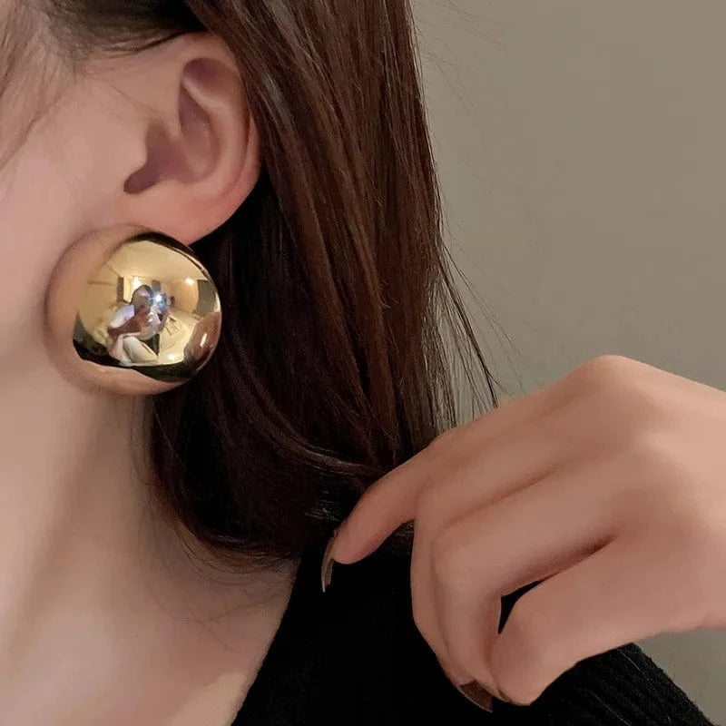 Metal Round Earrings Exaggerated Fashionable Style Geometric Jewelry Wholesale Girl