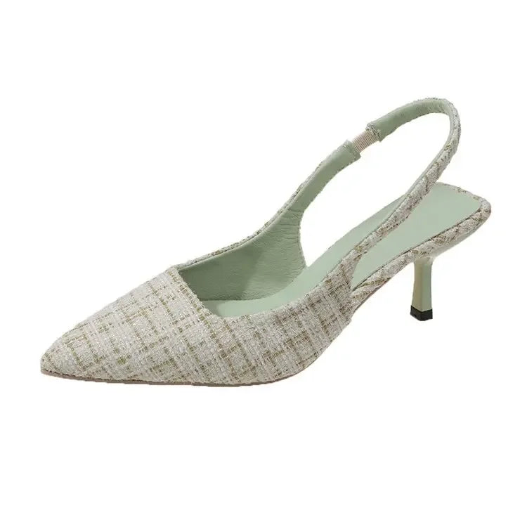 Elegant Blue Pointed Toe Slingback Pumps for Women