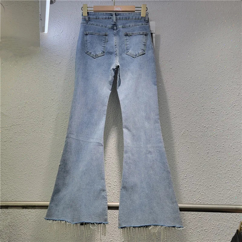 High Waist Floral Embroidered Jeans