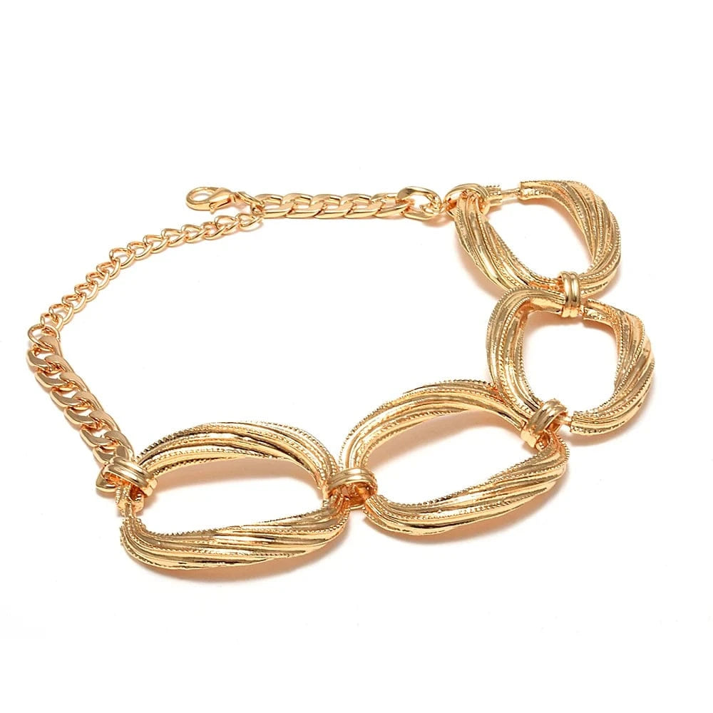 Trendy Bracelet Golden Metal Bracelet Wholesale Of Women's Accessories Round Hoops Bracelet
