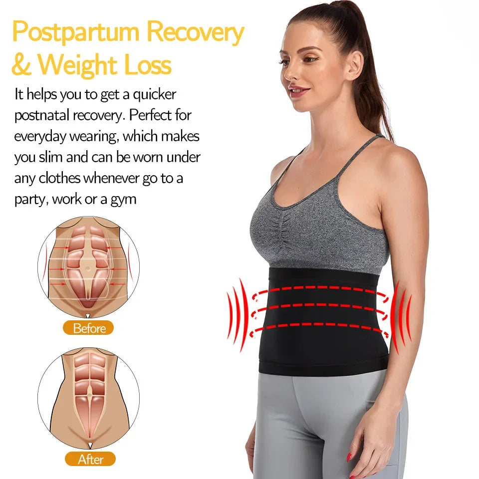 Postpartum Waist-fitted Shaping Belt For Women Sweat-absorbent Tummy Control Sport Waistband Belly Cincher Tummy Control Belt