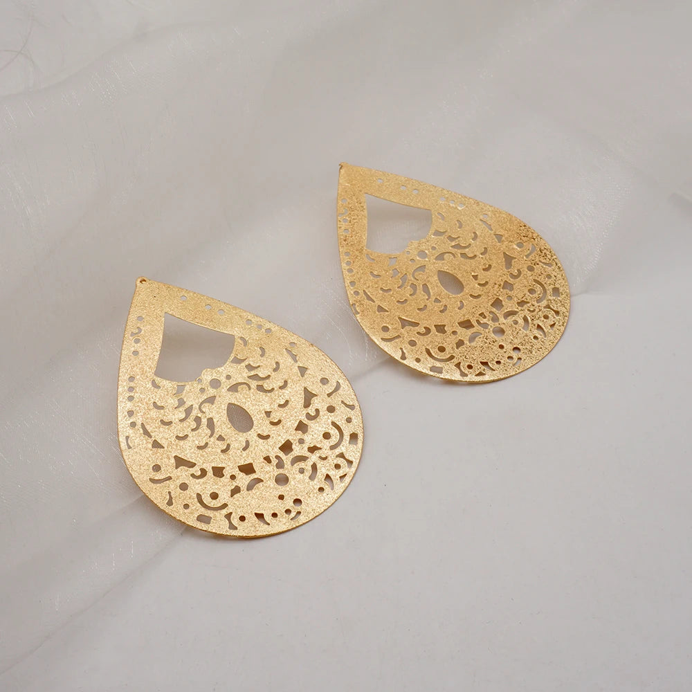 Fashion Jewelry Big Gold Color Round Geometric Earrings Dangle Drop Earrings For Women African Wedding Party Gifts