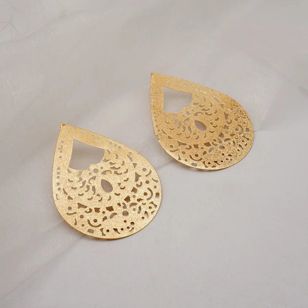 Fashion Jewelry Big Gold Color Round Geometric Earrings Dangle Drop Earrings For Women African Wedding Party Gifts