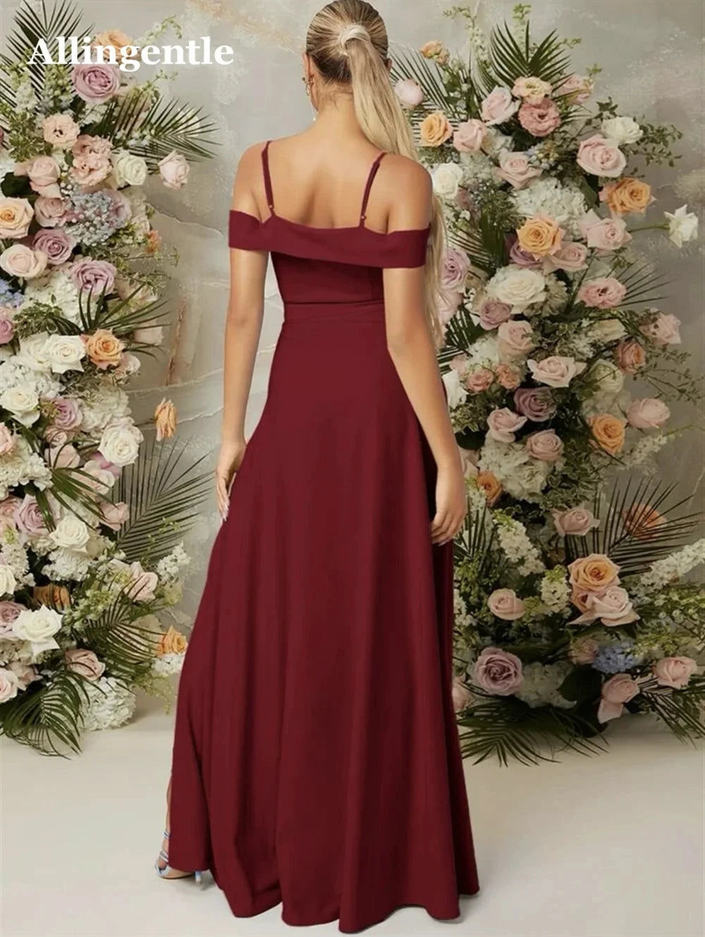 Off Shoulder Burnt Orange Evening Dresses Spaghetti-Straps Elegant A-Line Satin Floor Length плаття на випускний Customized