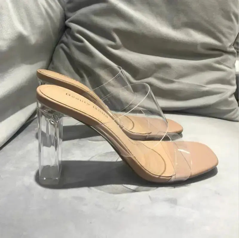 Comfortable Clear Flat Sandals for Casual Summer Beach Outings for Women