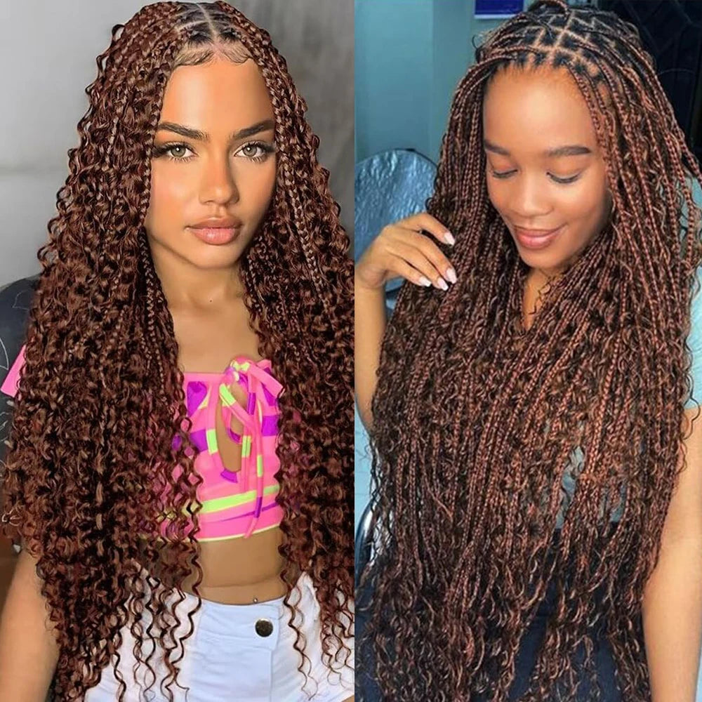 Human Braiding Hair Chocolate Brown 100g Deep Wave Bulk No Weft Human Hair Wigs Bundles for Curly Boho Braiding
